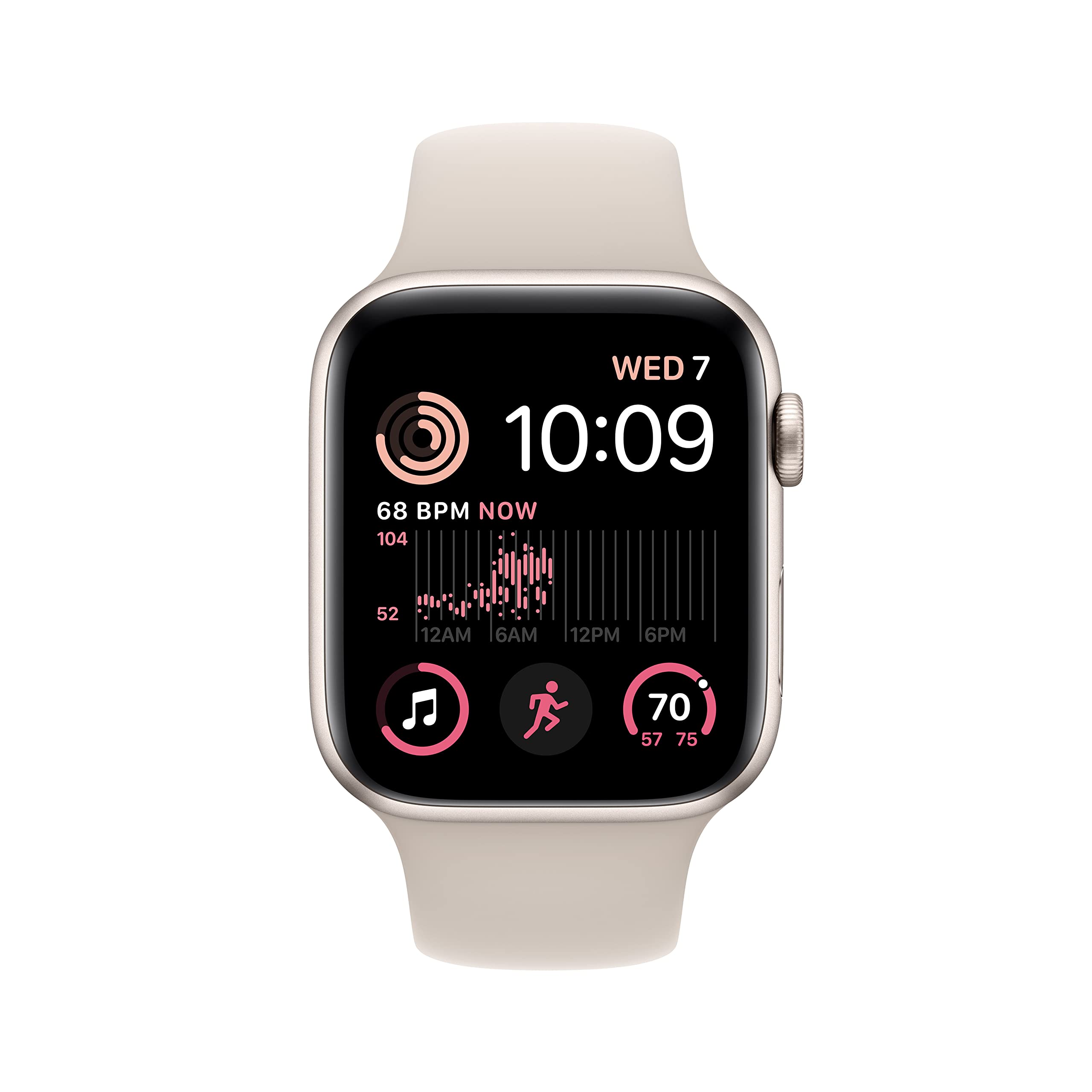 Apple Watch SE 2nd Generation (GPS) ? 44mm ? Starlight Aluminum Case with Starlight Sport Band ? M/L ? MRE53LL/A