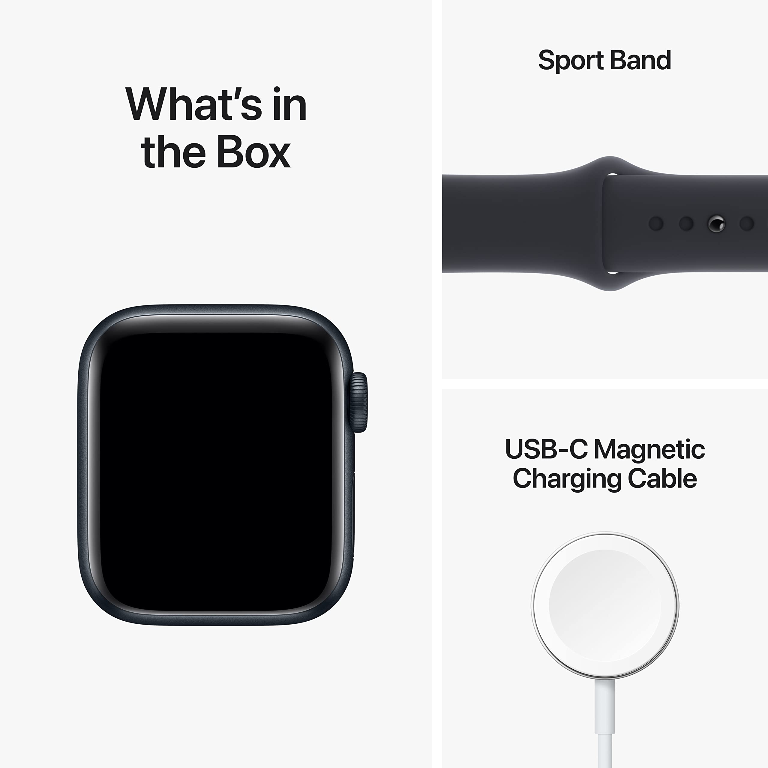 Apple Watch SE (2nd Gen) (GPS + Cellular, 40mm) - Midnight Aluminum Case with Midnight Sport Band, M/L - MRG93LL/A