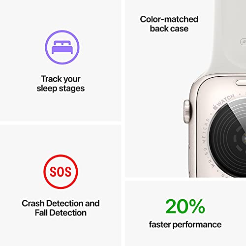 Apple Watch SE 2nd Gen GPS+Cel 44MM Aluminum Case Starlight Sport Band Starlight - MNTX3LL/A
