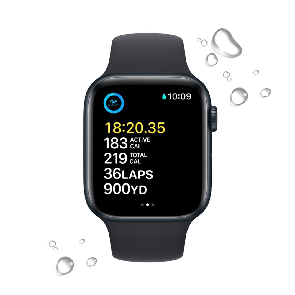 Apple Watch SE 2nd Generation (GPS+Cellular) 44mm Aluminum Case with Midnight Sport Band - M/L