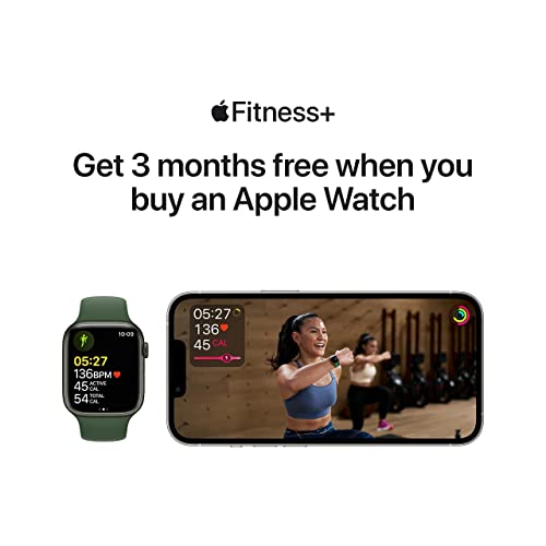 Apple Watch Series 7 (GPS, 41mm) Midnight Aluminum Case with Midnight Sport Band, Regular - MKMX3LL/A
