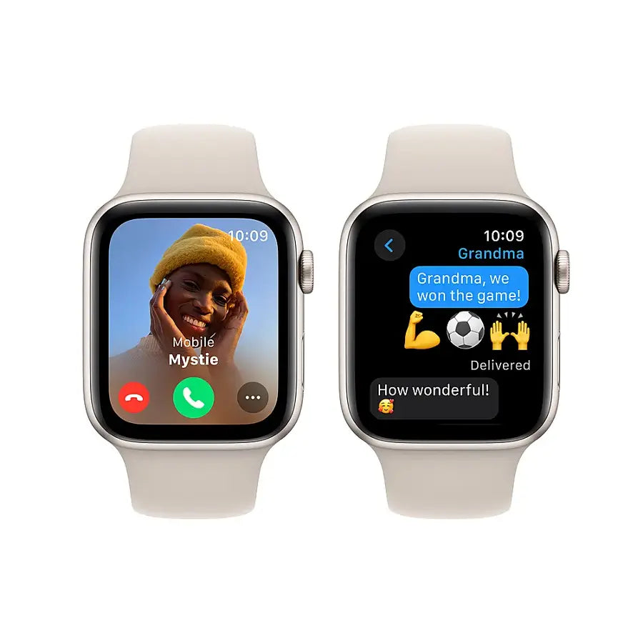 Apple Watch SE 2nd Generation (GPS) ? 44mm ? Starlight Aluminum Case with Starlight Sport Band ? M/L ? MRE53LL/A