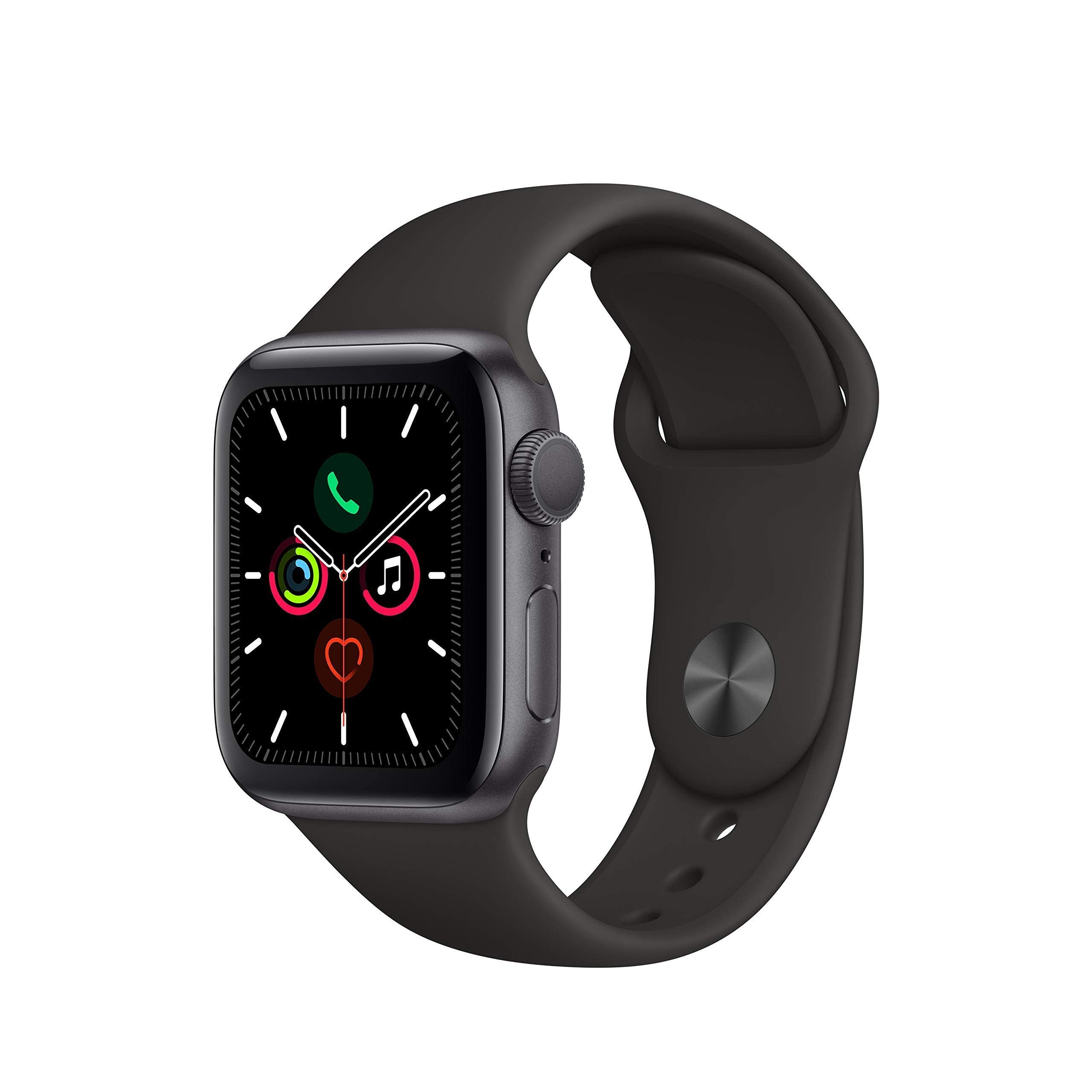 Apple Watch Series 5 (GPS, 40MM) - Space Gray Aluminum Case with Black Sport Band - MWV82LL/A