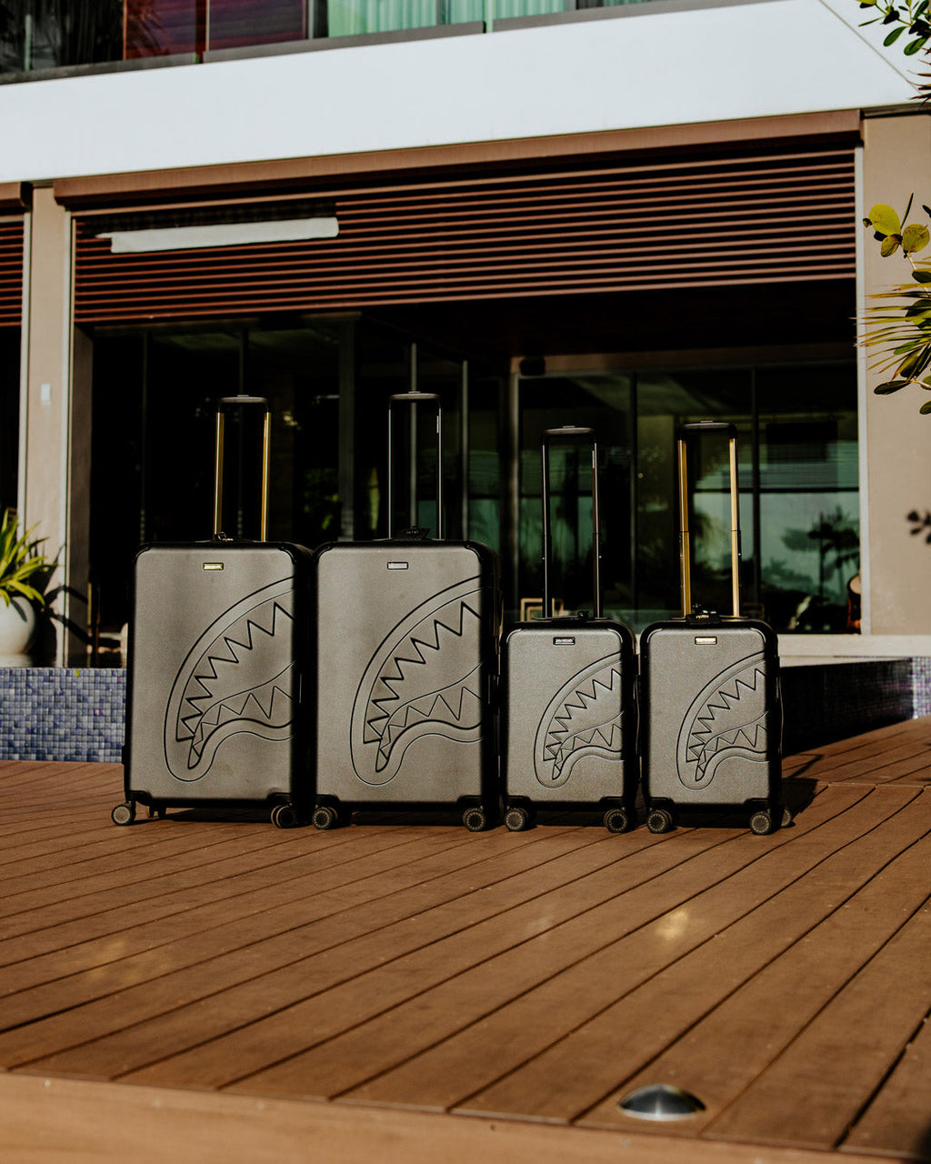 REALITY CHECK SHARKITECTURE FULL-SIZE JETBLACK LUGGAGE (GUNMETAL HARDWARE)
