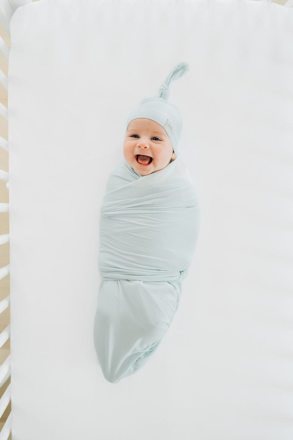Swaddle and Hat - Icy Blue