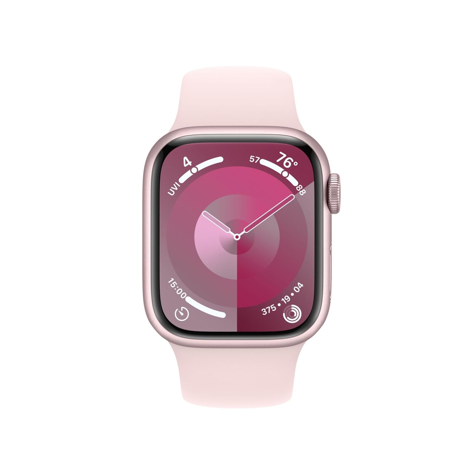 Apple Watch Series 9 (GPS + Cellular) 41mm Aluminum Case with Light Pink Sport Band - S/M - Pink