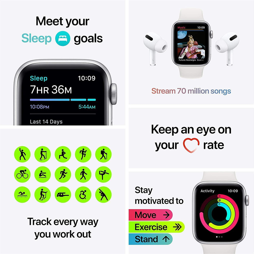 Apple Watch SE GPS + Cellular - 40mm Space Gray Aluminum Case with Black Sport Band - MYED2LL/A