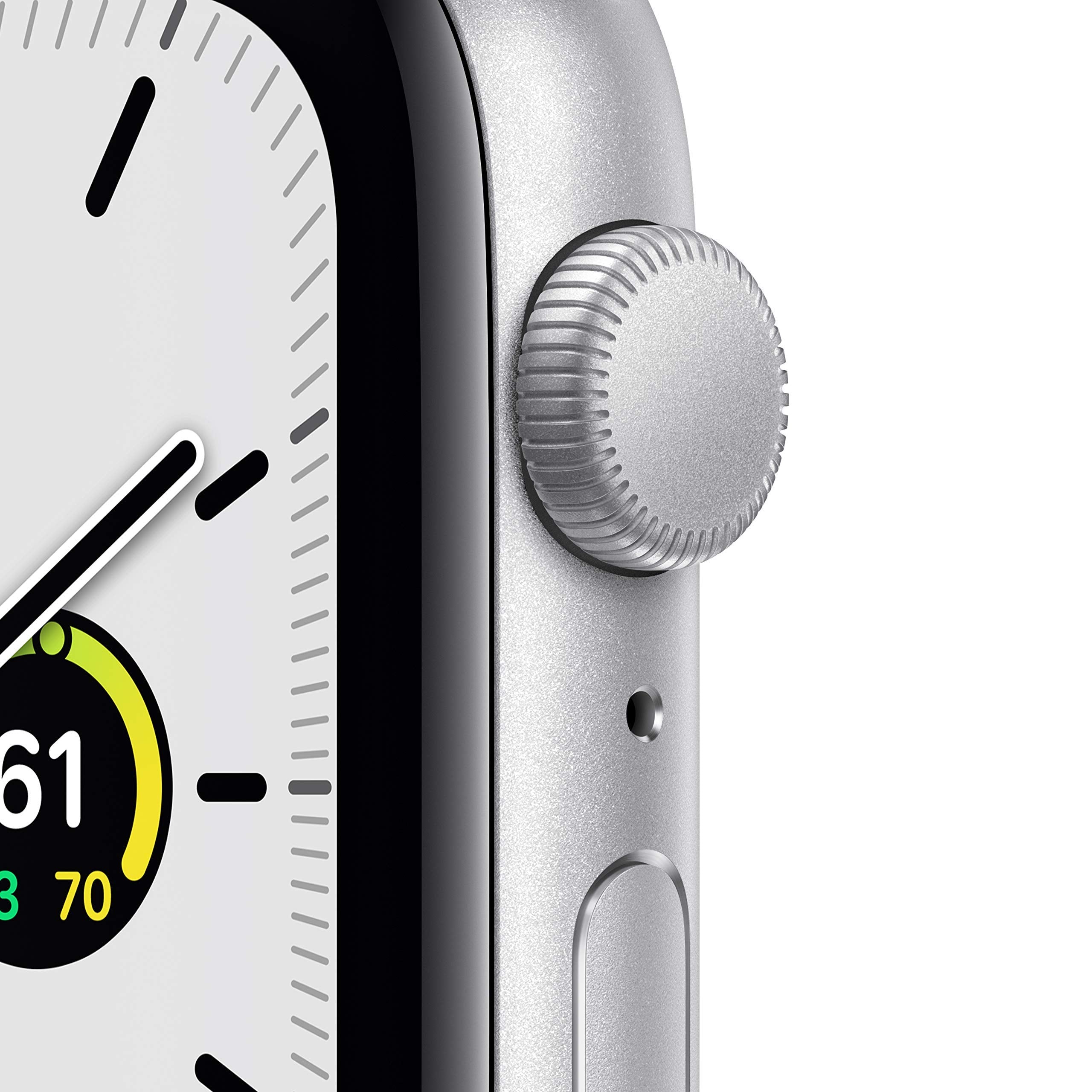Apple Watch SE (GPS + Cellular) 44mm Silver Aluminum Case with White Sport Band - Silver - (2020) - MYEM2LL/A