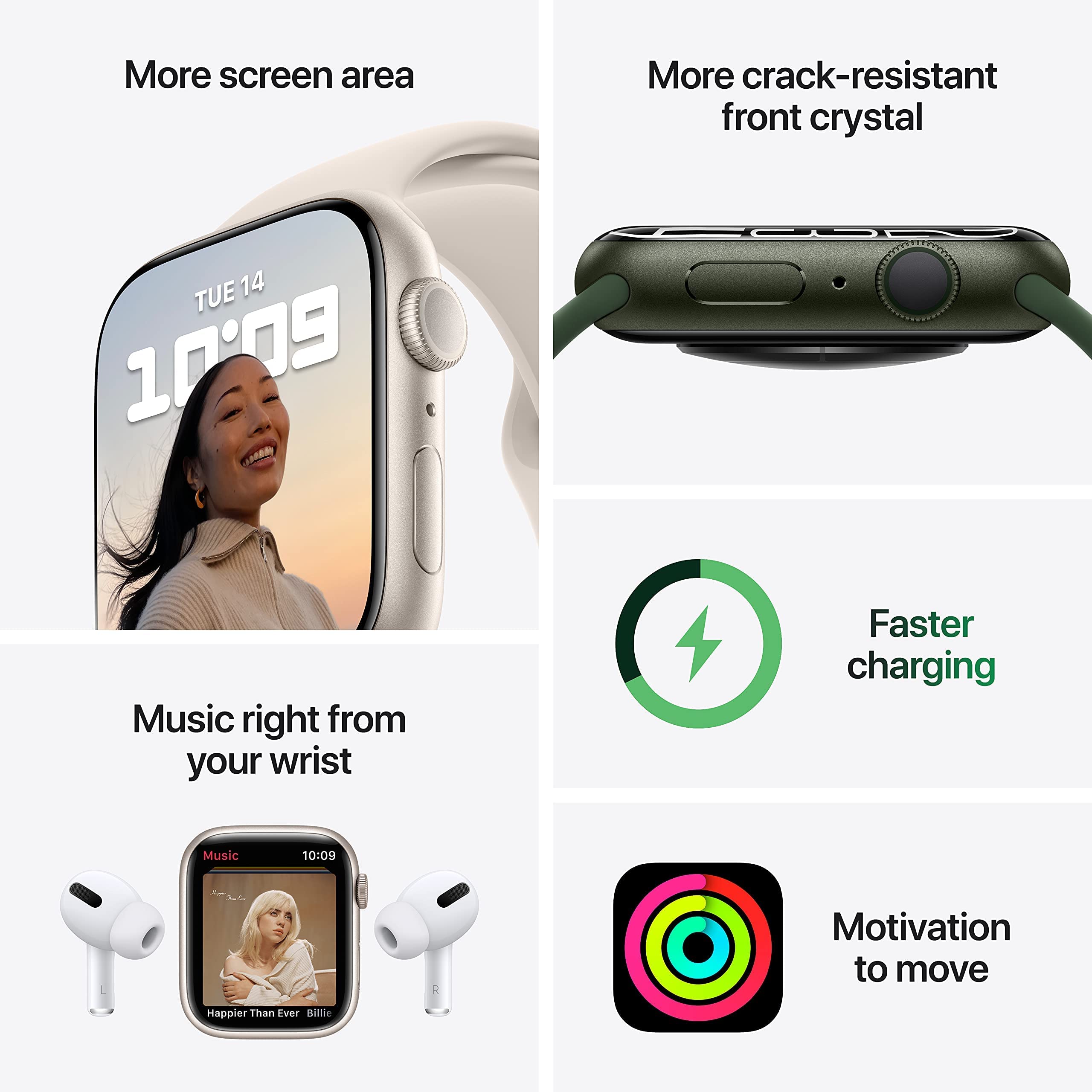 Apple Watch Series 7 (GPS, 45mm) Blue Aluminum Case with Abyss Blue Sport Band - MKN83LL/A