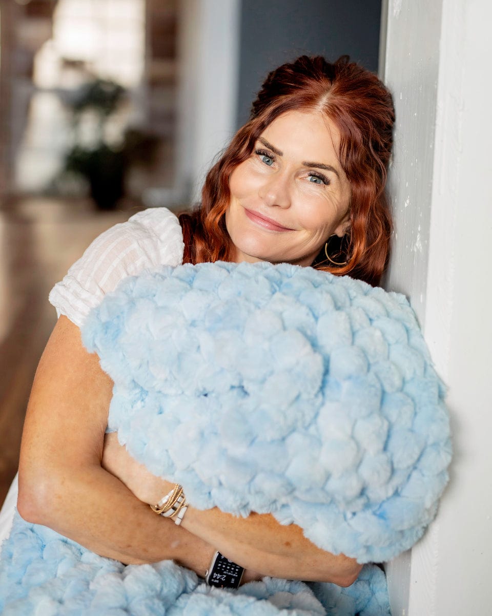 Belgian Waffle Light Blue Blanket